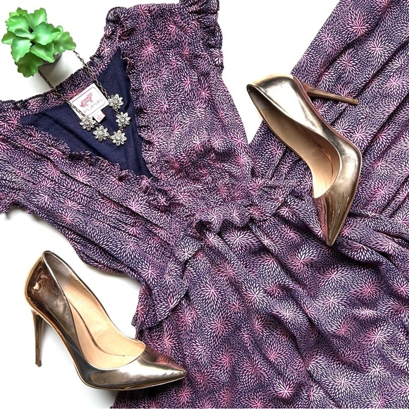 Banjanan Constance Dress Petal Power Blueprint Purple Sleeveless Midi Maxi L - Picture 1 of 16